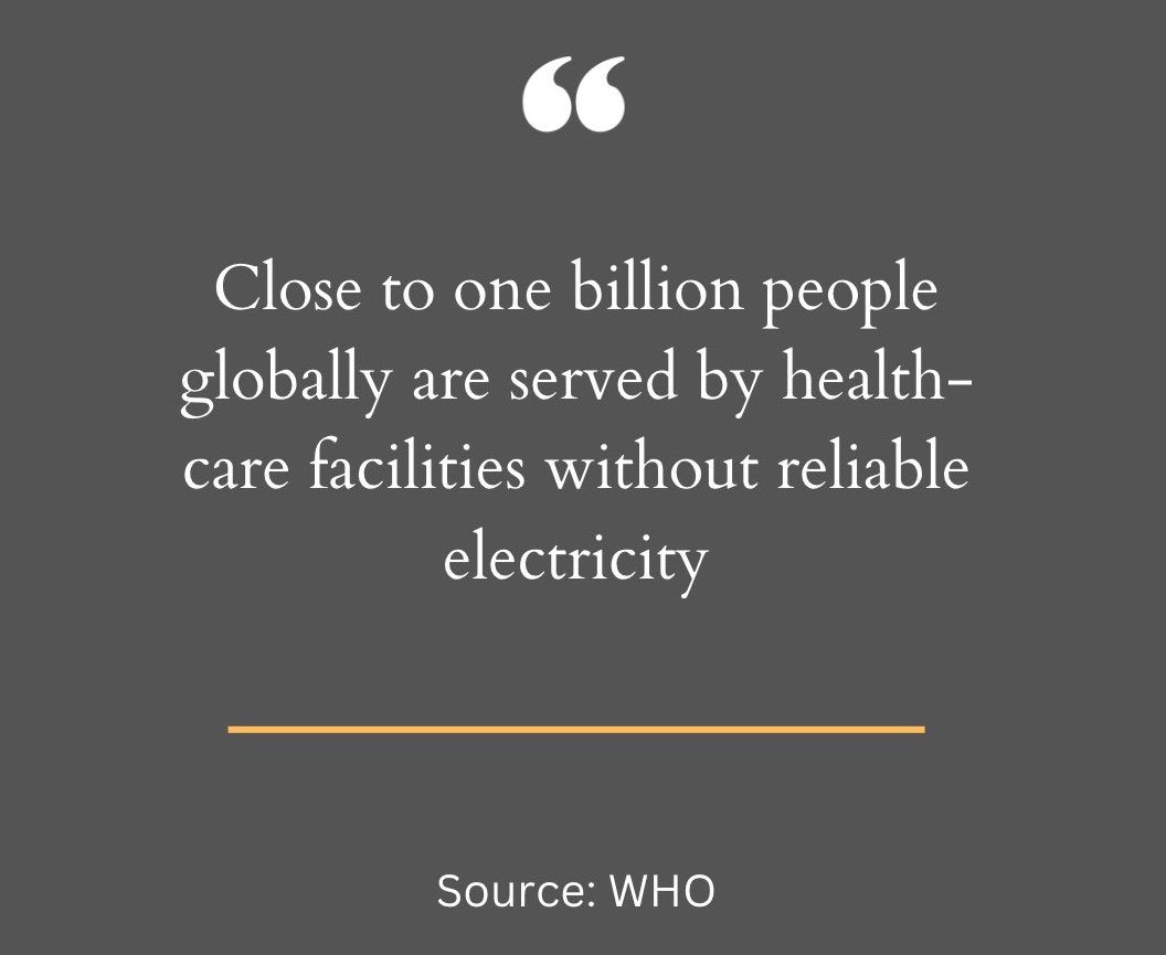 One billion people globally served by healthcare facilities without reliable electricity