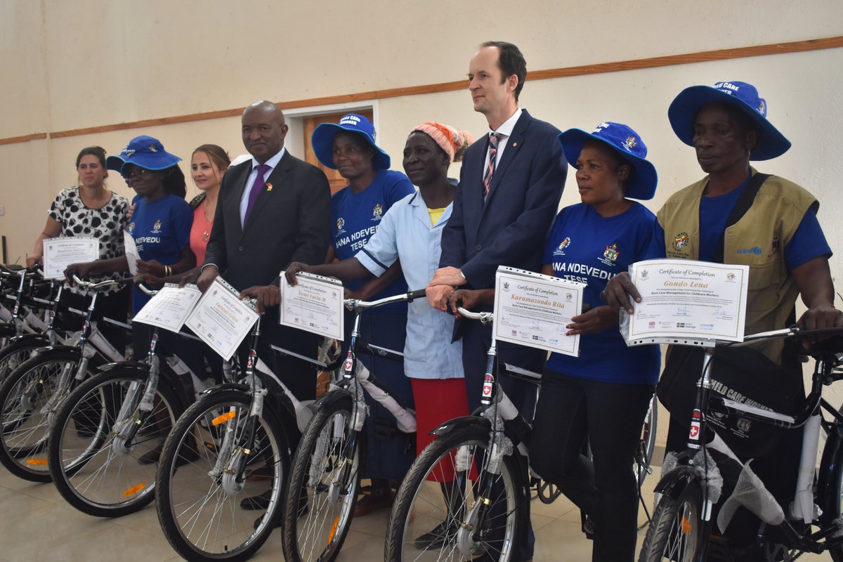 UNICEF contributes bicycles to support the child protection work of Community Childcare Workers