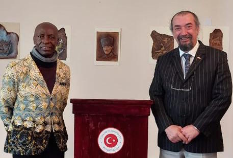Prof. Aslan in solo art exhibition of “Anatolia” at Turkish Embassy