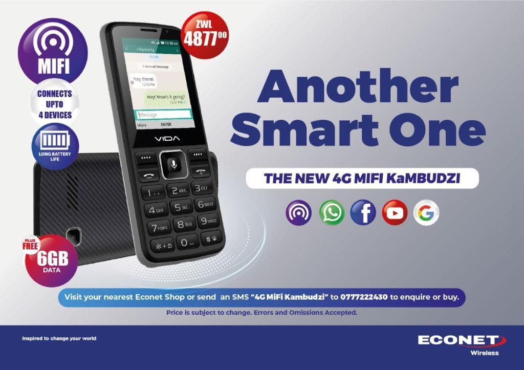 Econet’s new 4G MIFI ‘KaMbudzi’ phone set to boost mobile Internet penetration in Zim