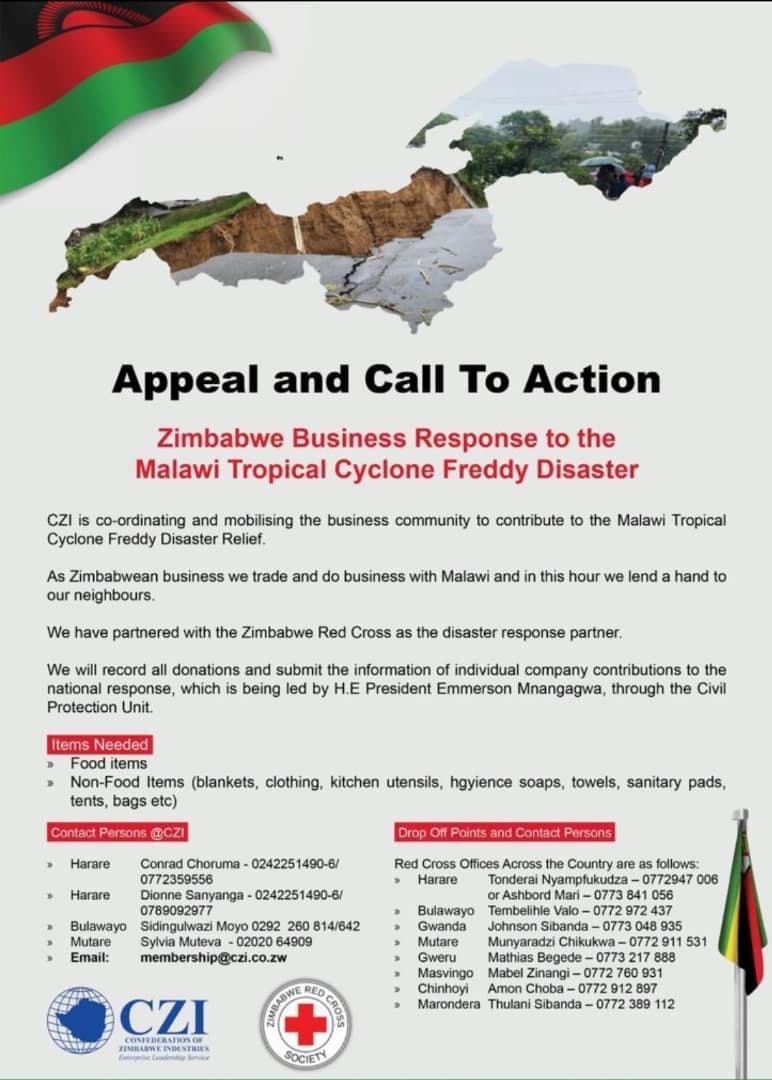 Zimbabwe’s business sector responds to Malawi’s devastating Tropical Cyclone Freddy disaster