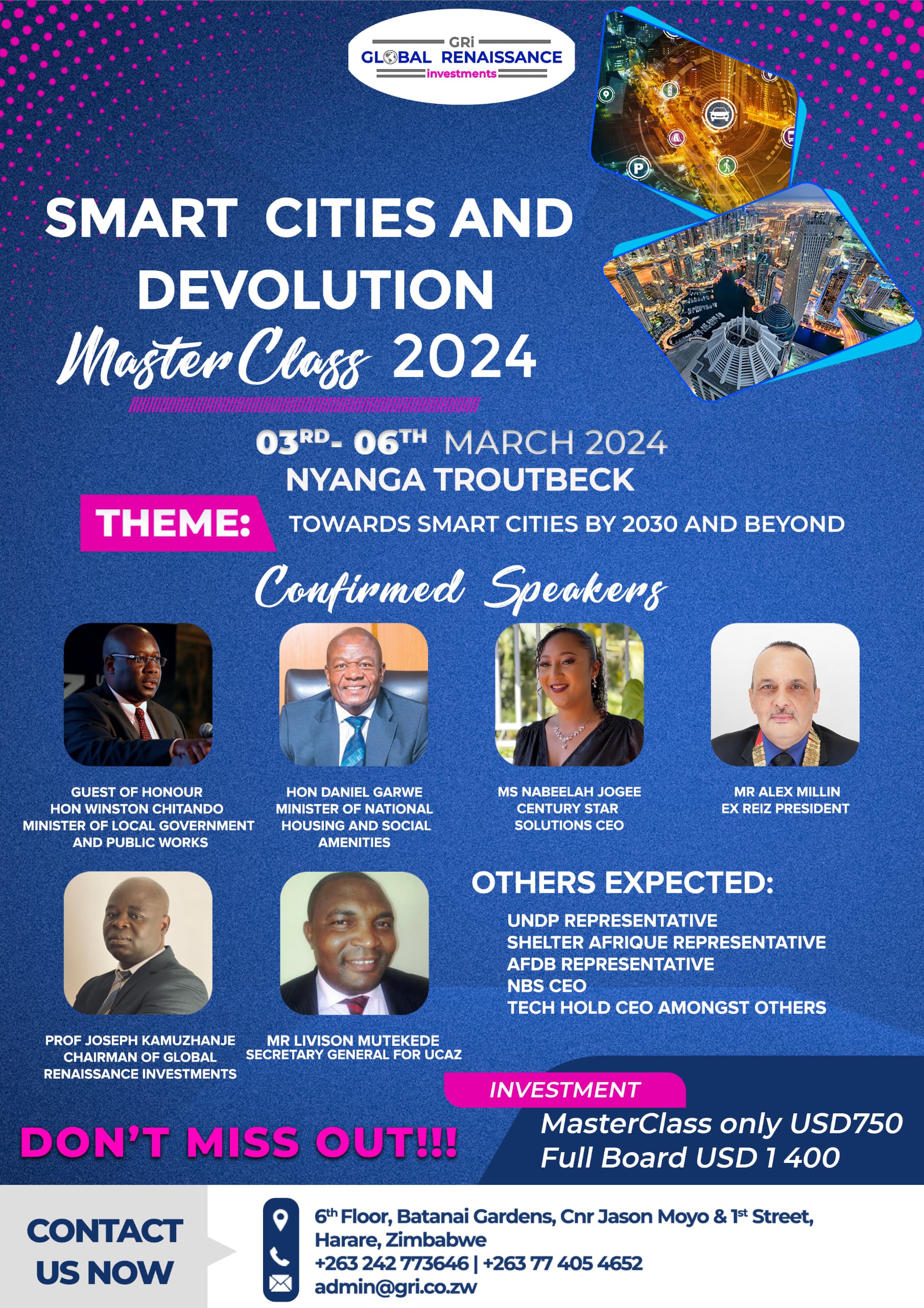 Global Renaissance Investments to host Smart Cities and Devolution Master Class 2024 in Nyanga