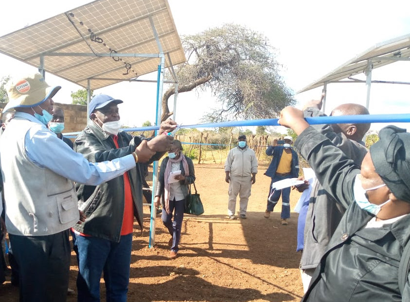 Bubi community gets solar powered piped water system